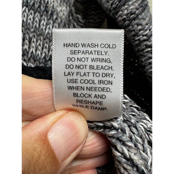 MICHAEL STARS Grey/Black Hi/Low Crop Long Sleeve Melange Knit Boatneck, Sz XS/S - Picture 8 of 8